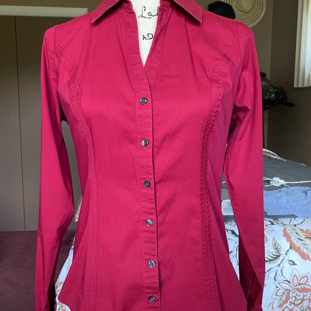 Express - The Essential Shirt - S - Red